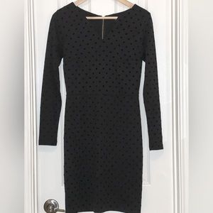 The Limited Black Polka Dot long sleeve cocktail dress